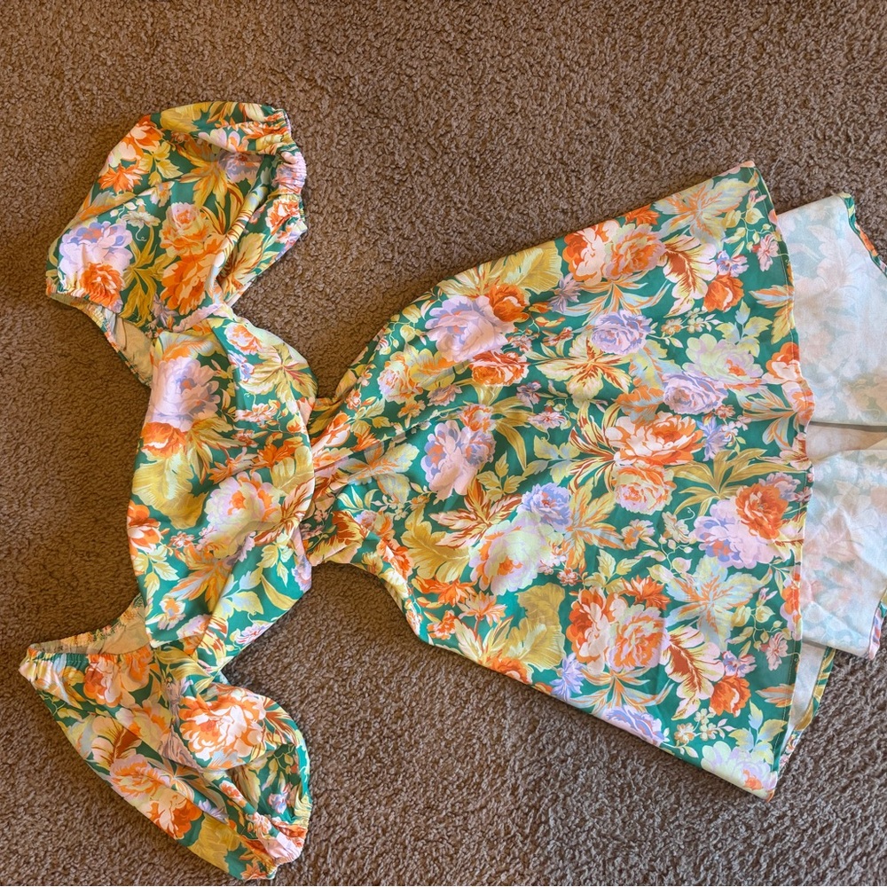 Hello Molly Floral Dress - Green and Orange